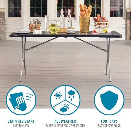 Lifetime 6-Foot Fold in Half Table, Light Commercial, Black - Image 7