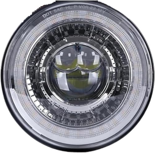 Phare moto 7 pouces Softail Slim finition chrome avec halo DRL