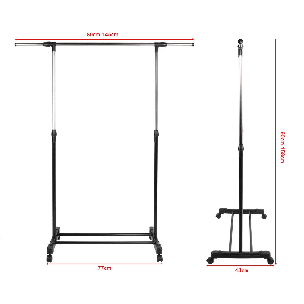Mobile Appendiabiti 2 In 1 Con Ripiano A 2 Livelli 60x40x167,5 Cm In Acciaio E Truciolato Bianco E Legno Naturale 83184347