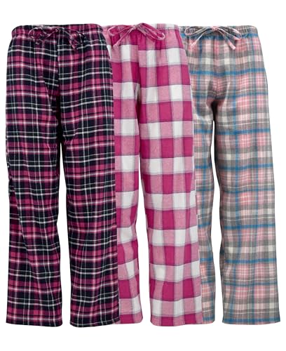 Andrew Scott Women's Flannel Sleep Pants| Lounging PJ Drawstring Pants | Multi Packs & Colors