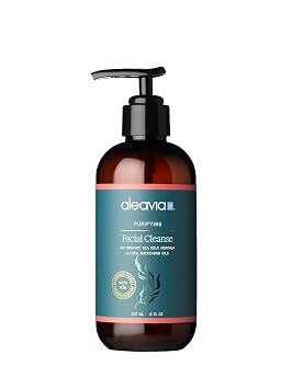 Aleavia Purifying Facial Cleanse Fragrance-Free Organic & All-Natural Prebiotic, Vegan Face Wash Nourish your Healthy Skin Microbiome 8 oz. New Formula