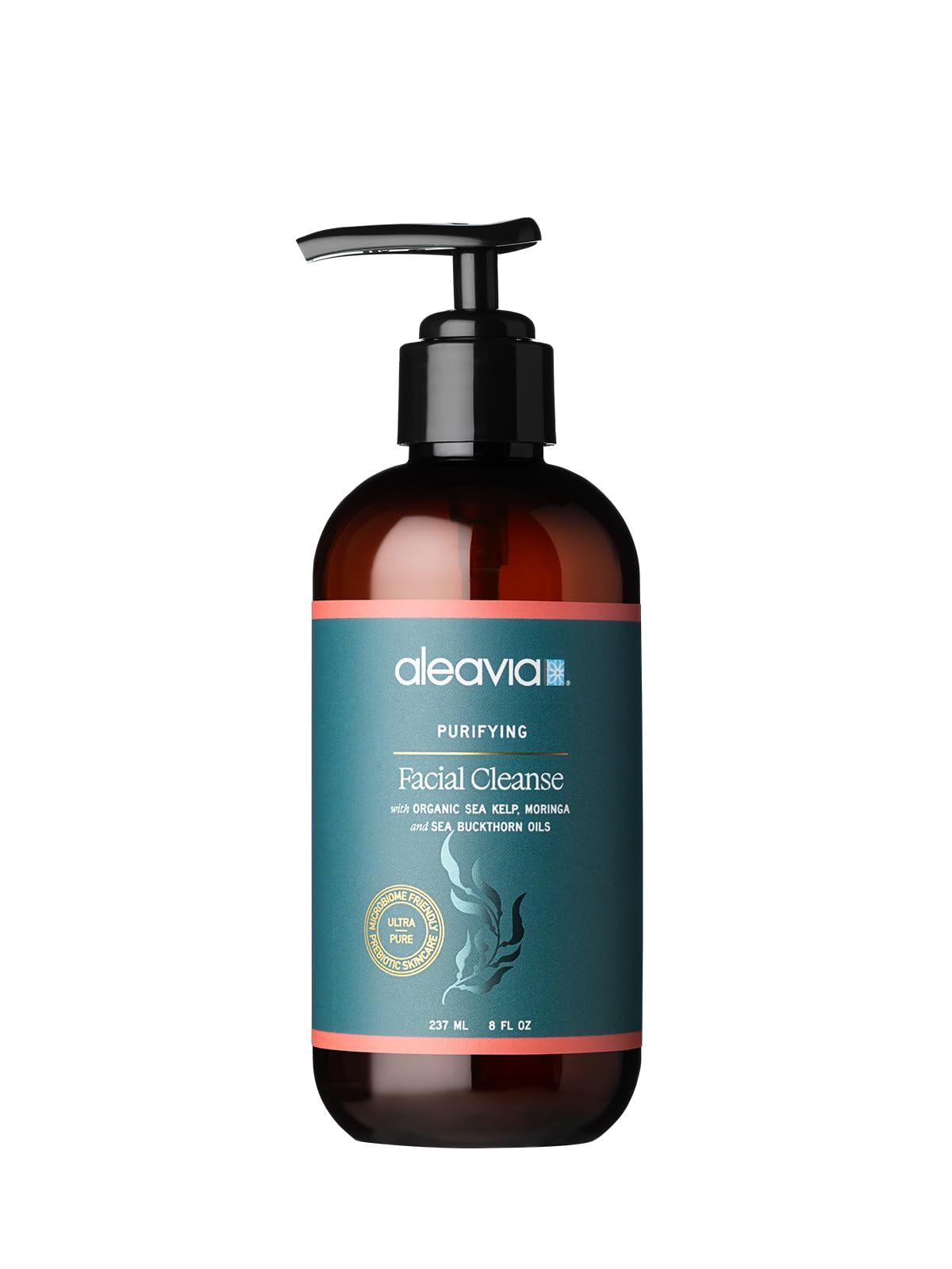 Aleavia Purifying Facial Cleanse – Fragrance-Free Organic & All-Natural Prebiotic, Vegan Face Wash – Nourish your Healthy Skin Microbiome – 8 oz. (New Formula)