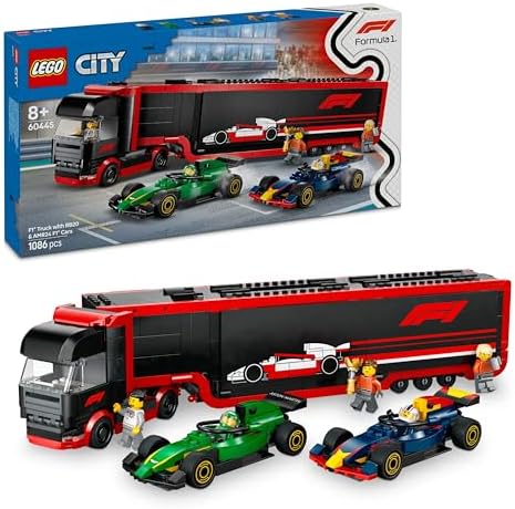 LEGO City F1 Truck with RB20 & AMR24 F1 Cars - Car Transporter To...