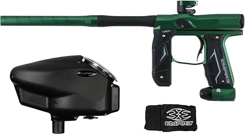 Empire Axe 2.0 - Paquete de pistola de paintball de competición con cargador de halo gris, verde polvo/negro polvo