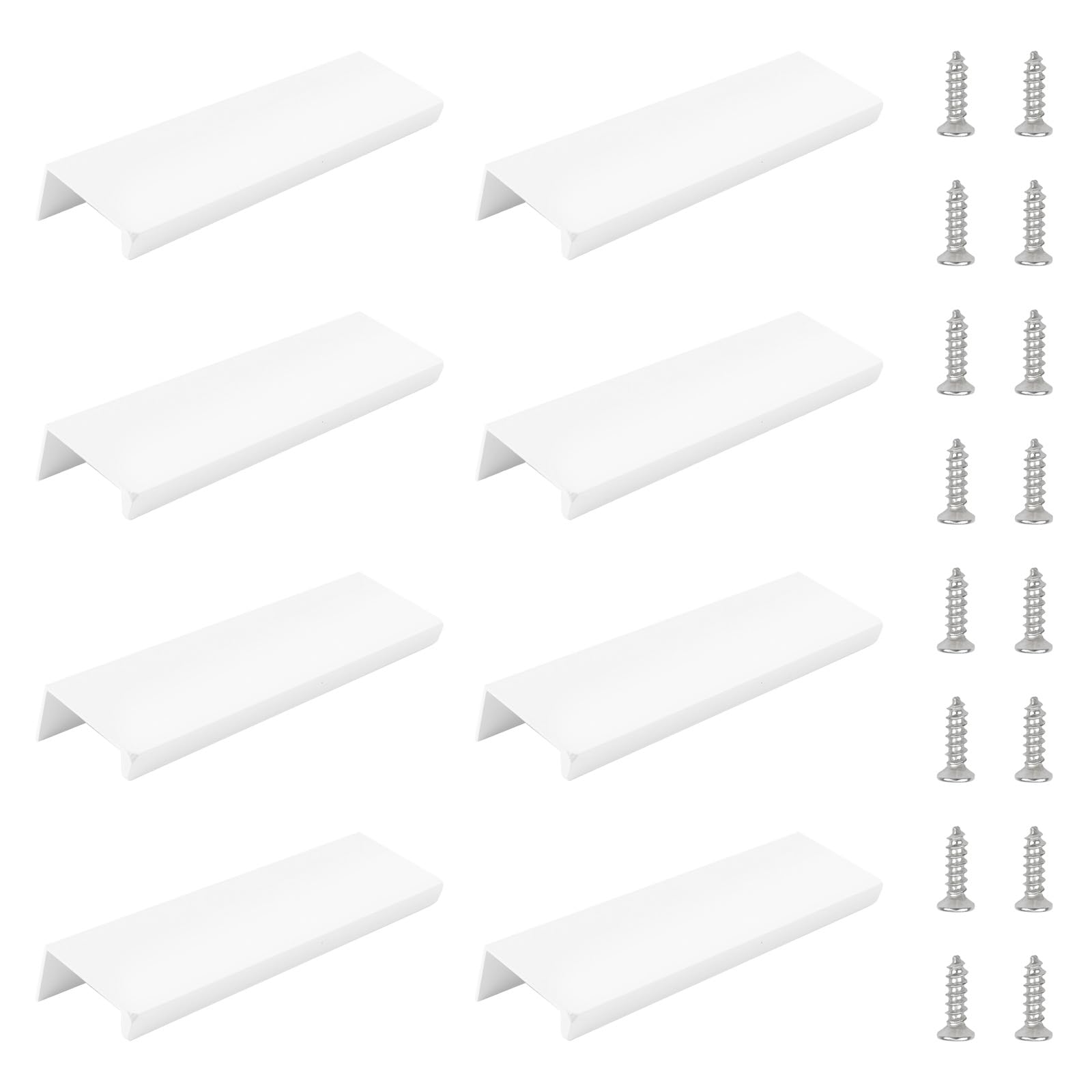 MOROBOR White Mini Finger Edge Pull, 10 Pcs Concealed Handles Modern Style Drawer Handle, Right Angle Aluminum Alloy Invisible Wardrobe Knobs for Cabinet Hardware Drawer/120 mm — image 1