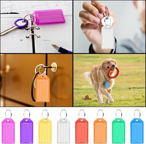 10 Stück Schlüsselanhänger Beschriftbar, Schlüssel Beschriftung, Schlüsselanhänger Zum Beschriften, Schlüsselschilder Zum Beschriften, Für Gepäck Haustiere Schlüssel(8 Farben)