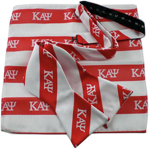 Set de corbata de moño y pañuelo a rayas rojo/blanco