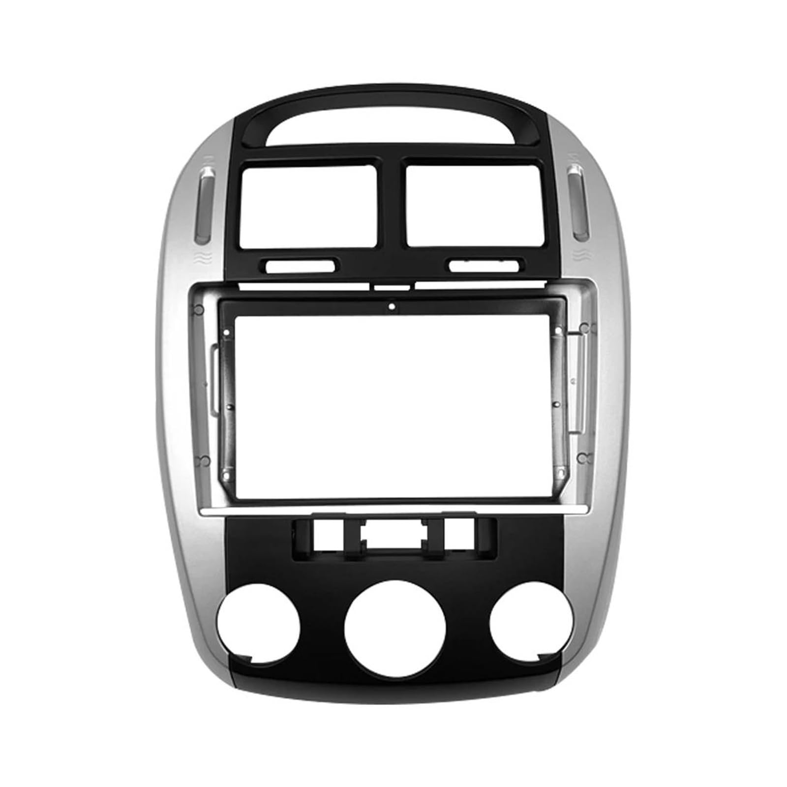 Genérico Adaptador Radio Coche Marco Radio Coche 2 DIN 9 Pulgadas Plateado para 2006 para Kia para Cerato Audio Embellecedor Tablero Kit Panel Fascia