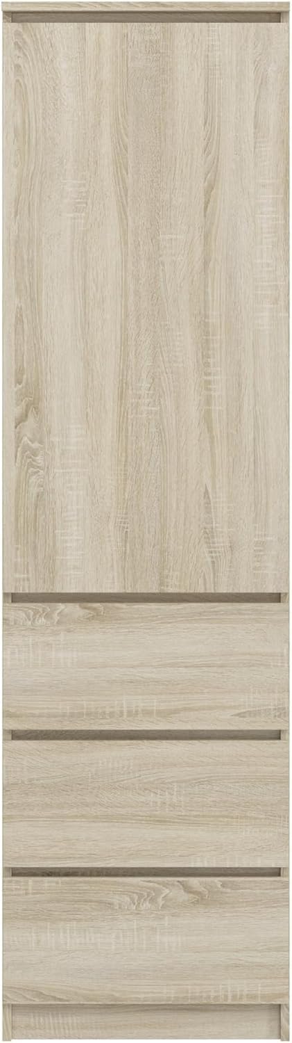 Home Collective Armoire Polyvalente avec 3 étagères et 3 tiroirs | Meuble Compact et Fonctionnel pour Chambre, Couloir ou Bureau | 40x50x180 cm (LxPxH) | Sonoma