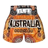 Tuff Sport Pantalones cortos de Muay Thai para boxeo, artes marciales mixtas, kickboxing, estilos tradicionales, Tuf-ms668-org, Large