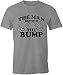 Ink Trendz The Man Behind The Bump Pregnancy Announcement Premium Cotton T-Shirt (Heather Grey, Large)