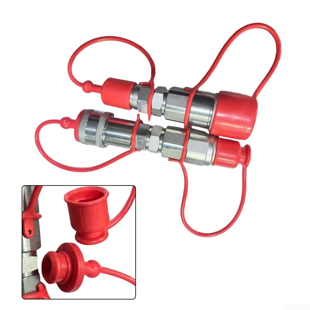 Giunto idraulico a testa piatta, 1/2", ISO16028, agricoltura, in plastica, idraulico per attacco rapido da 1/2", robusto connettore idraulico da 1/2", per trattore e macchina, 35 MPa per pressione