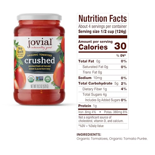 image for Jovial Crushed Tomatoes - Organic Tomatoes, Non-GMO, USDA Certified Or
