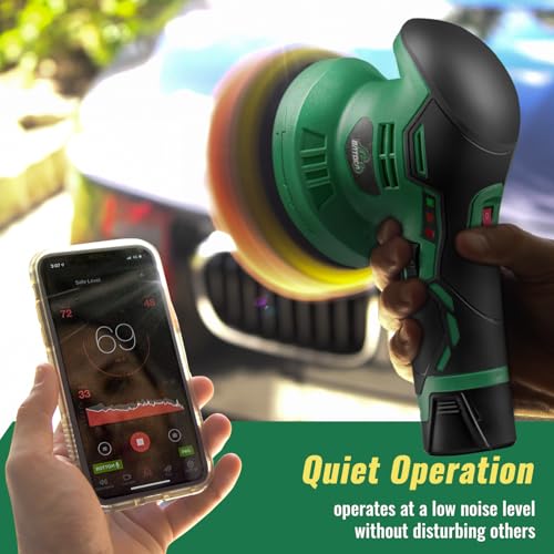 Image of BATOCA S3 Cordless Car Buffer Polisher - 2pcs 2.0Ah 11.1V Lithium-ion Rechargeable Battery Powered Brushless Polisher with 6 Variable Speed, DA Orbital Buffer for Car Detailing, Polishing, Waxing