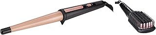 Vega VHSB-04 Hair Straightener Brush for Women | Ionic & ThermoProtect Tech, 16 Temp Settings, Scalp Protection & VHCH-05 I-Curl Hair Curler | Ceramic Barrel, Quick Heat-Up, LED, for All Hair Types