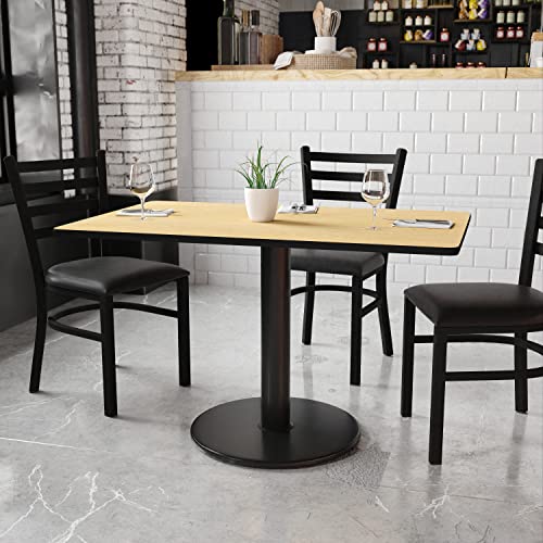 Flash Furniture 30'' X 48'' Rectangular Natural Laminate Table Top With 24'' Round Table Height Base #TOP5