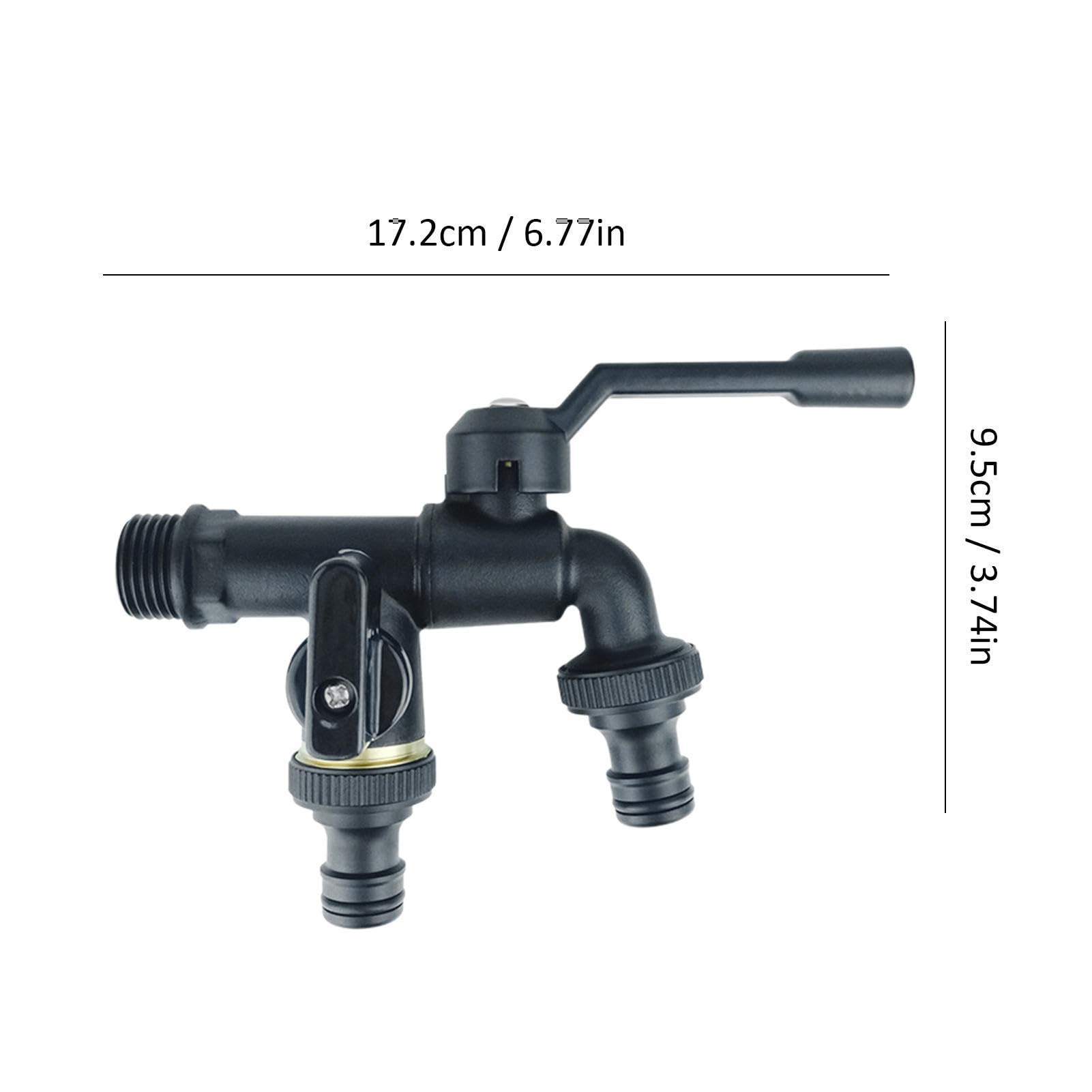 Divisor de manguera de jardín de 1/2 pulgada, conector de grifo de doble salida para sistemas de riego y herramientas de jardín, babero de manguera para exteriores para un riego eficiente