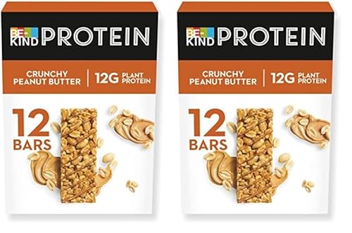 BE-KIND Protein Barretta Proteica al Burro di Arachidi, Snack Proteico Senza Glutine, 12 gr di Proteine, 1 Confezione x 12 Barrette da 50 g (600 g) (Confezione da 2)