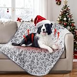 Stuffed Premium Soft Dog Blanket, with Flannel Grey Cute Paw Print, 43 * 66 inches, Cat Blanket Puppy Supplies Dog Products Stuff Essentials