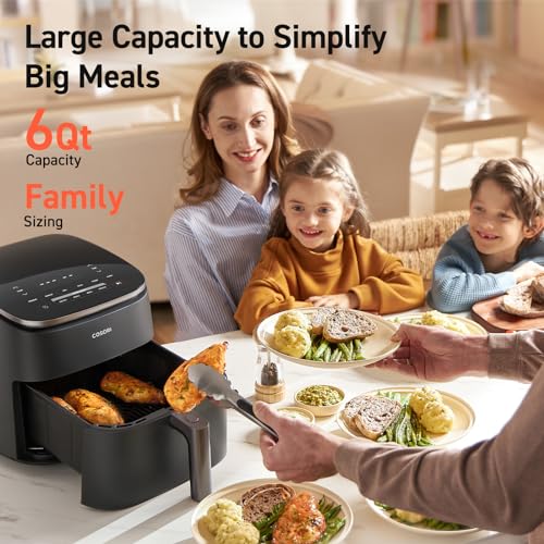 COSORI-Air-Fryer-TurboBlaze-6Qt-9-in-1-Airfryer-5-Speeds-Dry-Roast-Proof-15-MINS-In-App-Recipes-Compact-Quickly-Cook-95-Less-Oil-for-Healthy-Meals-Easy-Clean-Dark-Gray 51IAQw3cmqL
