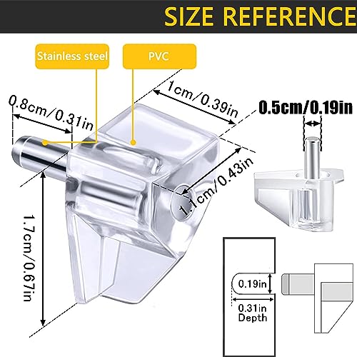 Sazoemao 5 Millimeters Shelf Support Peg,Support Cabinet Shelf Pins,Clear Plastic Replacement Peg Cabinet Shelf Supports Pins For Kitchen Furniture Book Shelves Shelf Holder Locking Pins thumb #1