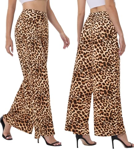 Image of ZOOSIXX Wide Leg Palazzo Pants for Women - High Waist Casual Beach Lounge Pants Loose Flowy Pants Stretchy Trousers