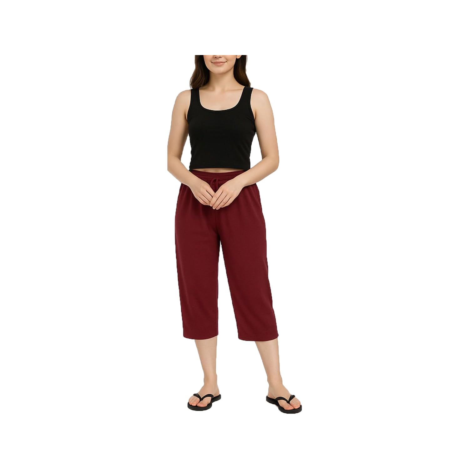 brand flex Women's Cotton Solid NightWear Capris For Girls Single Pack-picture-32