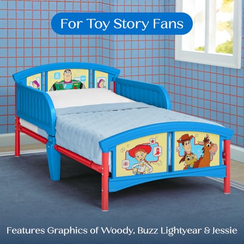 Image of Delta Children Plastic Toddler Bed, Toy Story 5 | Low-to-Floor Toddler Bed with Included Safety Rails, BSA Certified, Fits Full-Size Crib Mattress