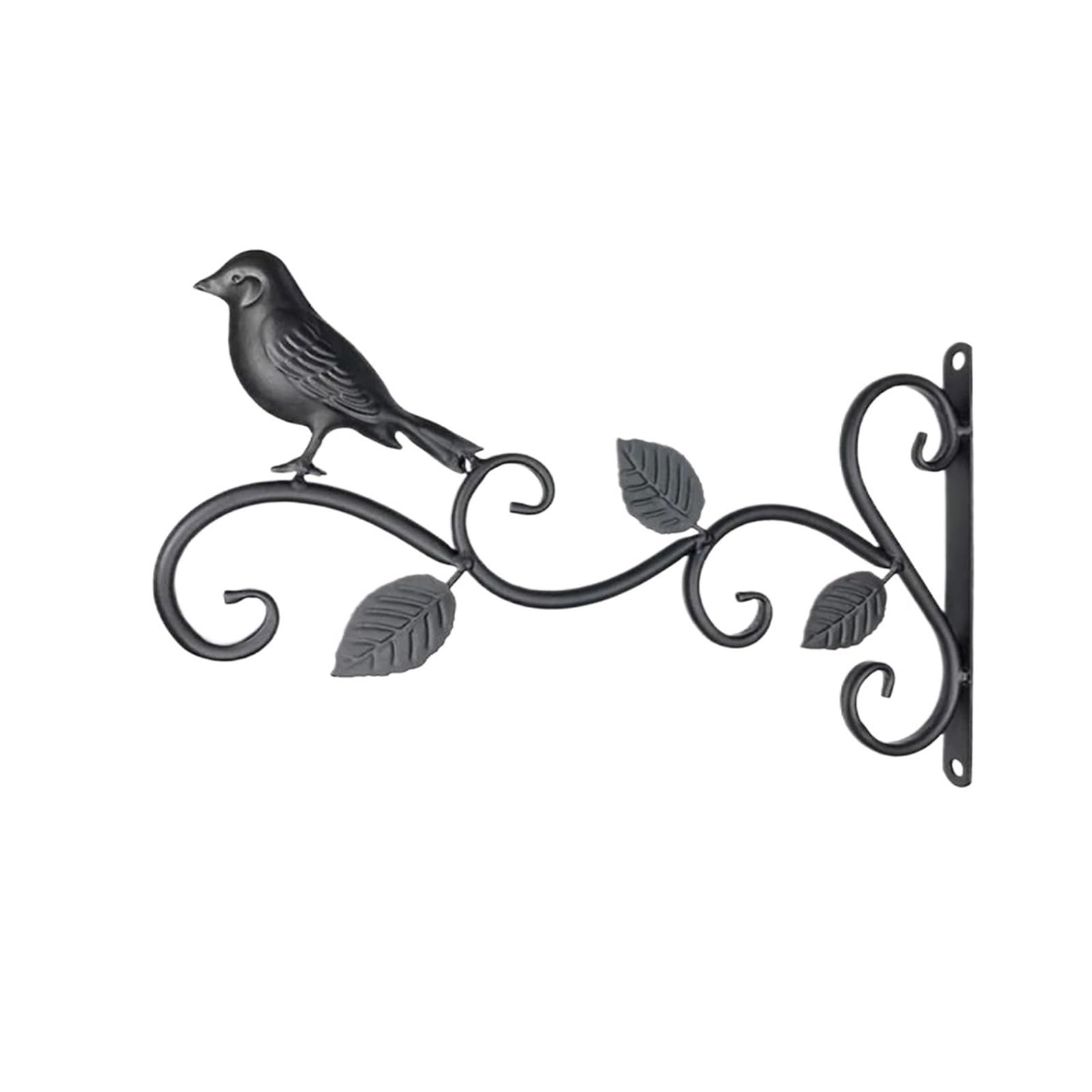 Huwoyg Black B 2Pcs Hanging Basket Brackets Wall Mounted Metal Plant Hanger For Bird Feeders Flower For Plants(Black B)
