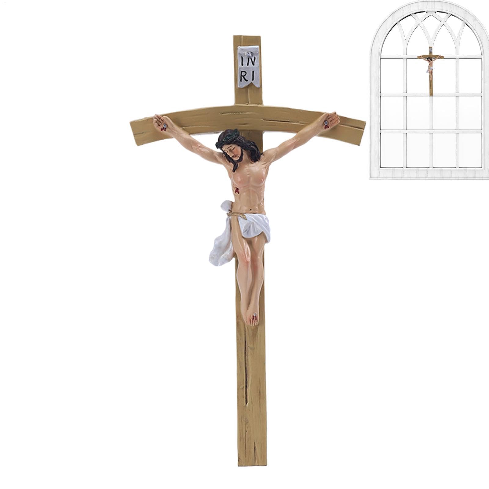 Statue Jésus murale robuste en résine pour remplacer les icônes fragiles