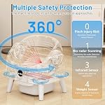 SUW Self Cleaning Cat Litter Box, Open-Top Automatic Litter Box for Multiple Cats, Large Capacity Robot, APP Control, Safety Protection, 2 Rolls Litter Liners Bag, 1 Odor Eliminator, Cat Gift - Image 4
