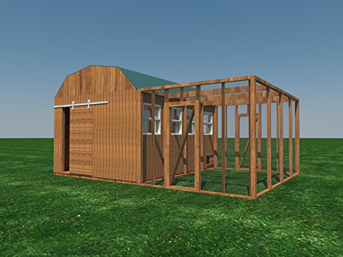 Chicken Coop Plans DIY Poultry Hen House with Run Kennel 12 x 16 Build Your Own - Thumbnail 2