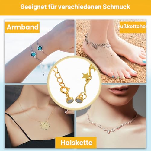 ASTER 4 Stück Magnetverschluss Kettenverschlüsse für Ketten, Magnetische Karabinerverschluss für Armband, Halskette Schmuck Machen (Gold und Silber)