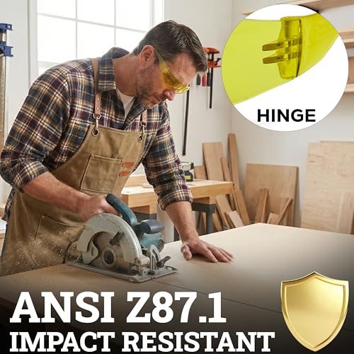 Image of BISON LIFE Clear Safety Glasses - ANSI Z87.1 Certified Scratch & Impact Resistant Eye Protection Goggles for Men & Women