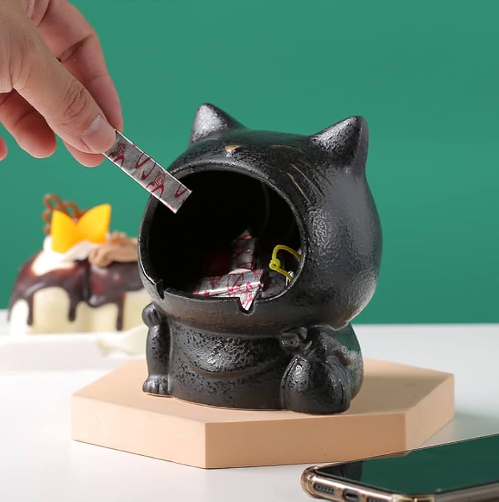 Amazon.co.jp: 卓上 灰皿 おしゃれ クリエイティブな猫 陶磁器 灰皿 大