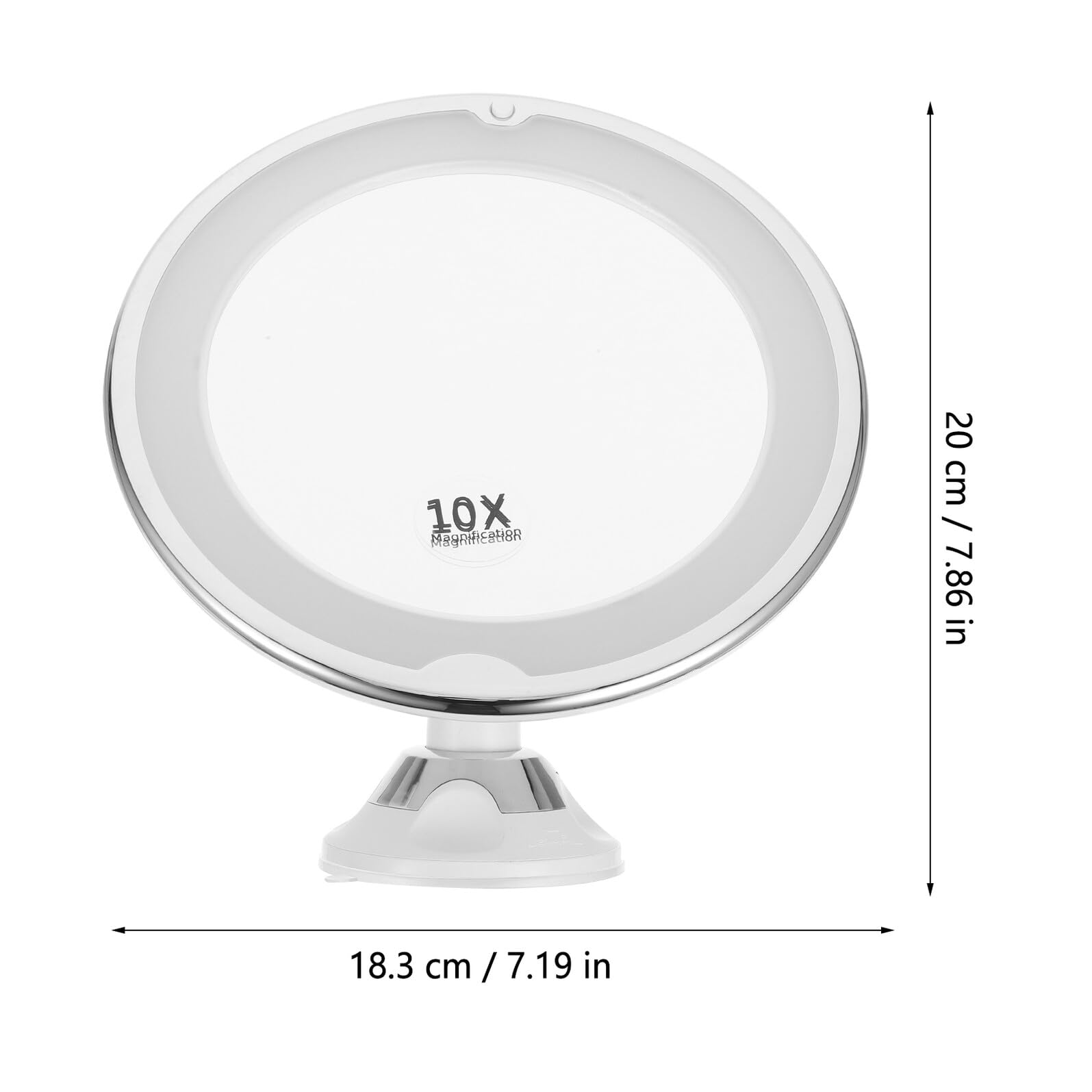 Alipis 360 Grad Drehbarer LED Kosmetikspiegel mit 10-facher Vergrößerung | Abs und Glas, Batteriebetrieben mit Drei Aaa Zellen, Silberfarben, für Make Up Am Tisch