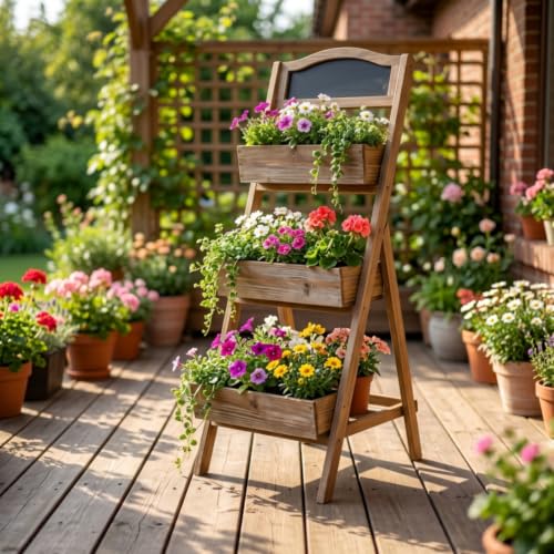 Support plantes d'intérieur rustique pour optimiser l'espace de votre terrasse - 7