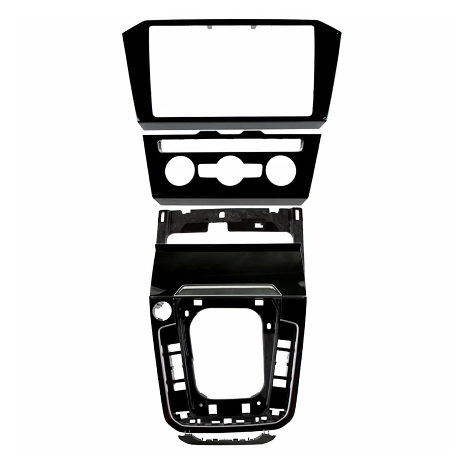 Mascherina Autoradio Cornice Stereo per VW per Passat B8 OEM Radio Lettore CD Cornice Pannello Aria Condizionata Posacenere Copertura Pomello Cambio Pianoforte Nero