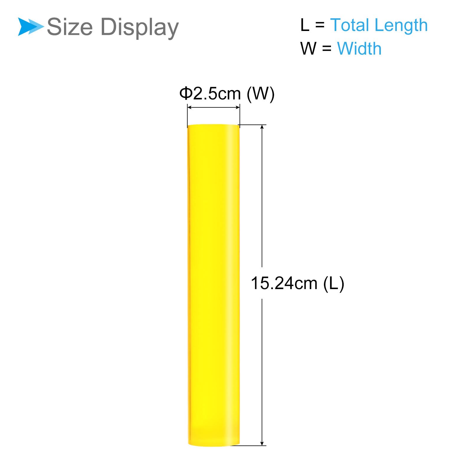 CoCud Acrylic Clay Roller, 6 Inch Length 1 Inch Dia., Acrylic Non-Stick Rolling Pin Roller Yellow - Image 2