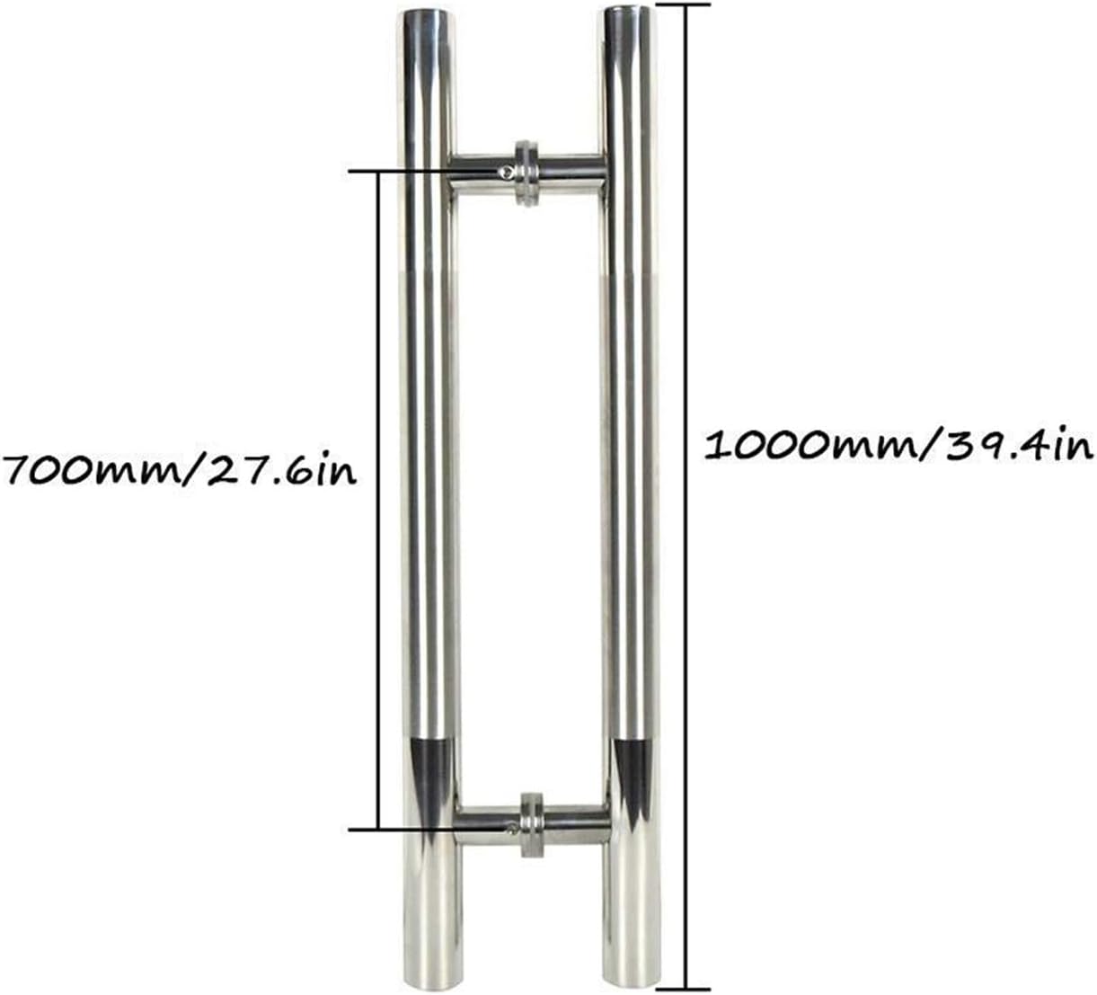 Door Handles,Brushed Stainless Steel Round Tube Handle Glass Door Wooden Door Push-Pull Handle Door Hardware Accessories,4 Lengths (Size : 1000x700mm)