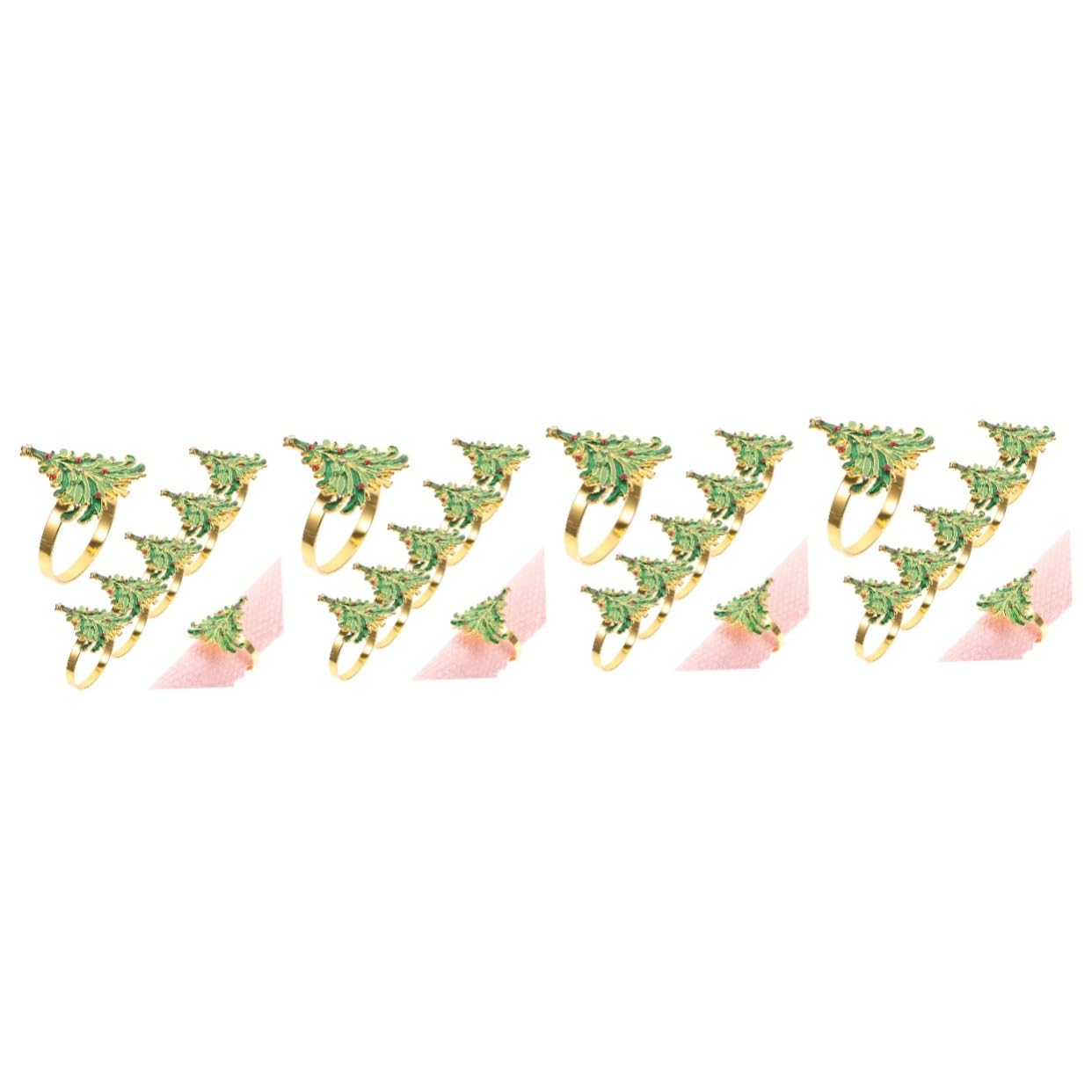 TOPBATHY Lot De 4 Porte-Serviettes Robustes en Forme Darbre De Noël pour Décoration De Table 6 Pièces X 4