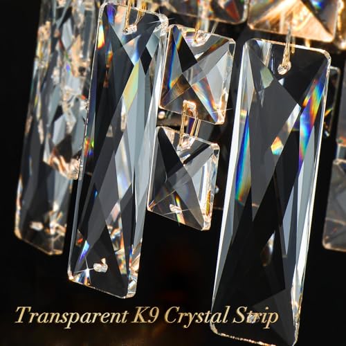 Image of Modern K9 Gold Crystal Pendant Lights Kitchen Island Set of 3