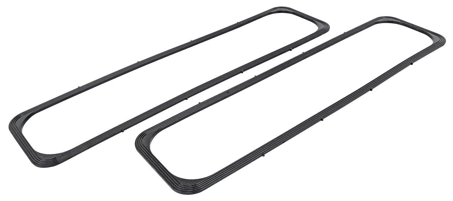 JEGS Valve Cover Gaskets | Fits 1987 and Up Small Block Chevy with Center Bolt Mounting | Synthetic Rubber | Made in USA | Reusable | 2 Per Package