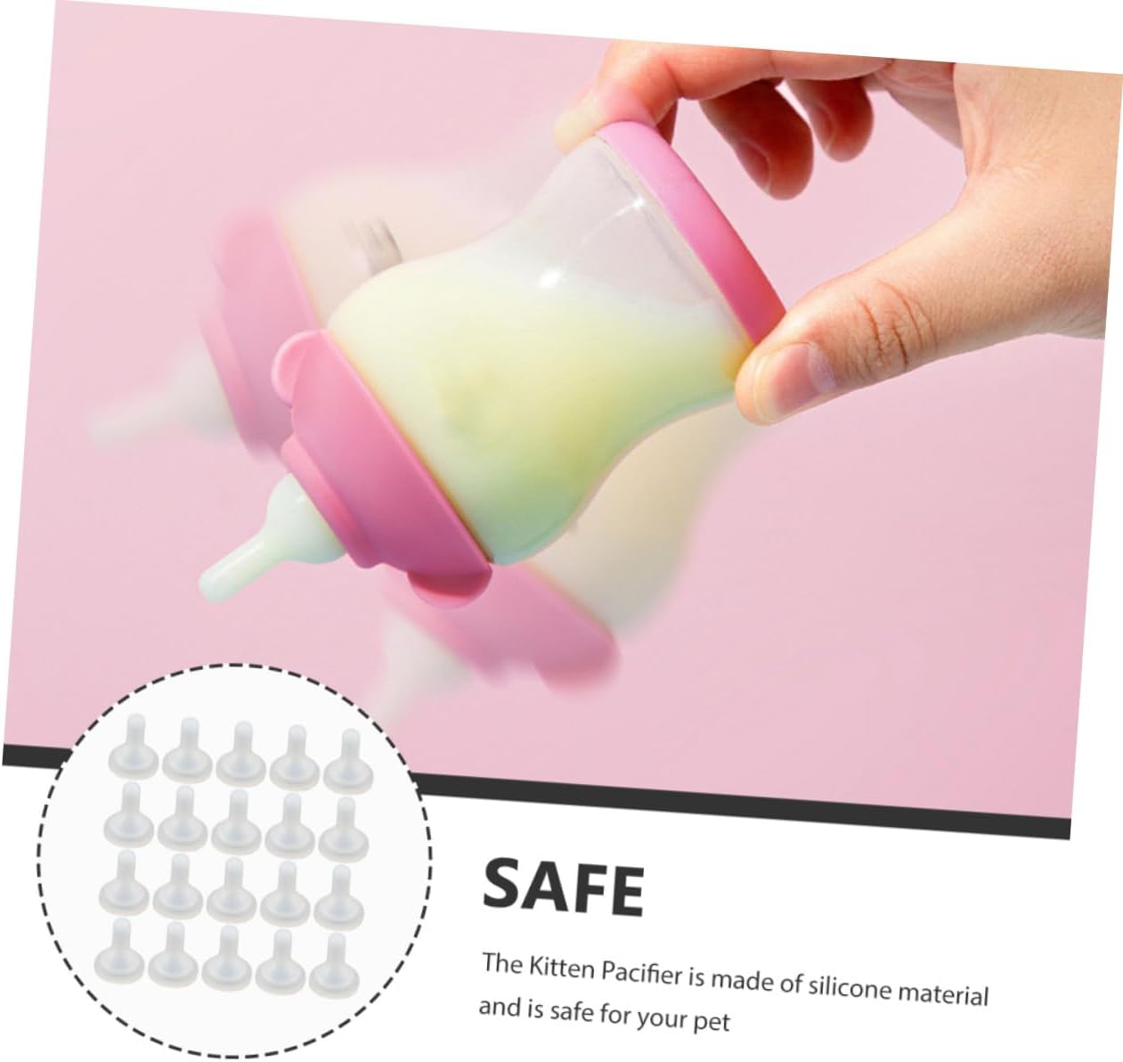 Mipcase 100pcs Multi-Function Milk Pacifiers for Newborn Puppies Kitten Bottle Feeder Slow Feeder Bowl Insert Pet Drinking Nipples Pet Accessories