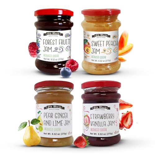 Old World Quality Foods Jam Assortment 4CT/ 9.52oz each