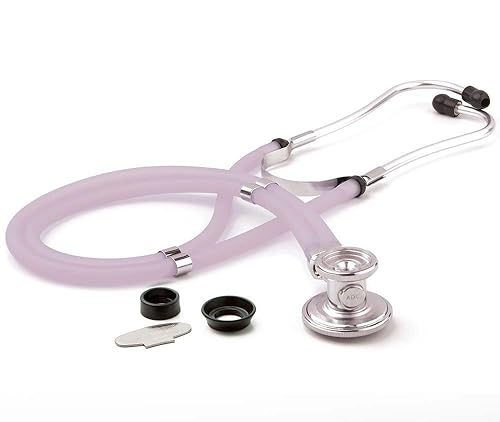 ADC - 641FL Adscope 641 Sprague Stethoscope with 5 Interchangeable Chestpiece Options, Frosted Lilac Lila (Frosted Lilac),Negro -,Azul pavo real