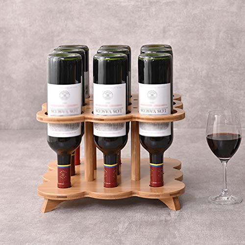 Soporte para botellas de vino de bambú estilo moderno miniatura 6