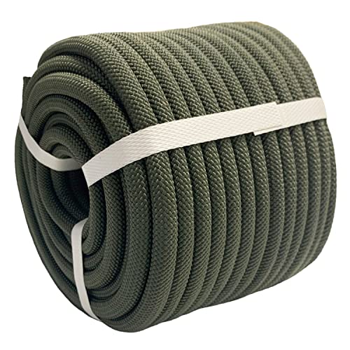 Yuzenet Braided Polyester Arborist Rigging Rope (3/8Inch X 100Feet) High Strength Outdoor Rope For Rock Climbing Hiking Camping Swing, Armygreen #TOP1