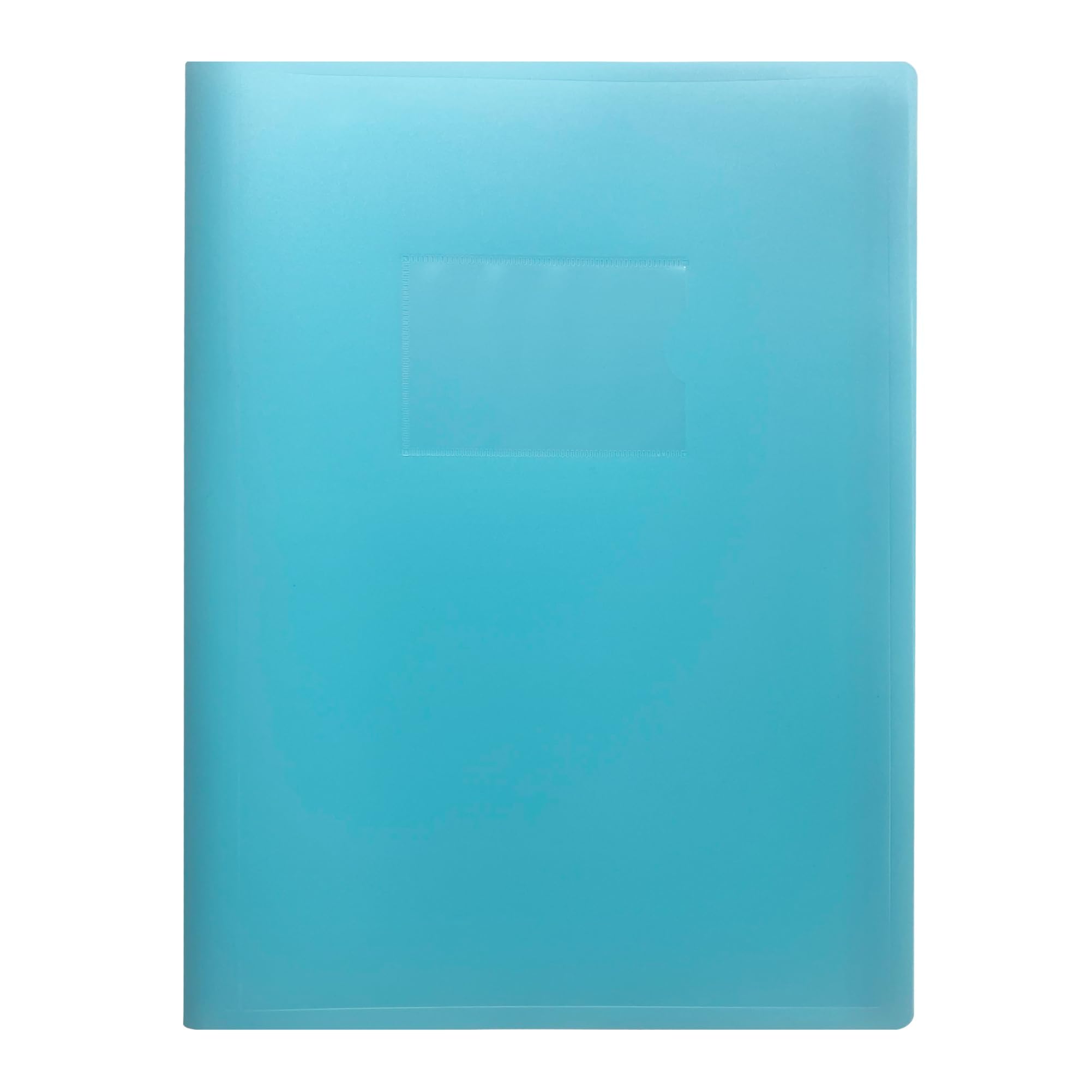 Janrax Blue A4 Pastel Coloured Flexicover 20 Pocket Display Book With Card Pocket - For Office Project Presentation, School And University Assignment.
