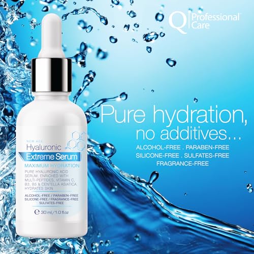 Q|Professional Care Pure Hyaluronic Acid Serum For Face | Deep Hydration | Multi-Peptides, Vitamins B5, B3, Niacinamide & Centella Asiatica| Repairing Face Moisturizer | Alcohol, Oil & Fragrance-Free thumb #5